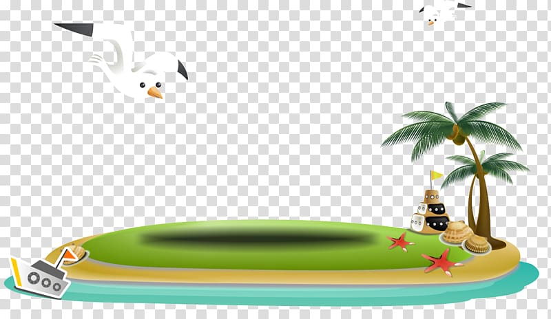 Poster, cartoon island scenery transparent background PNG clipart