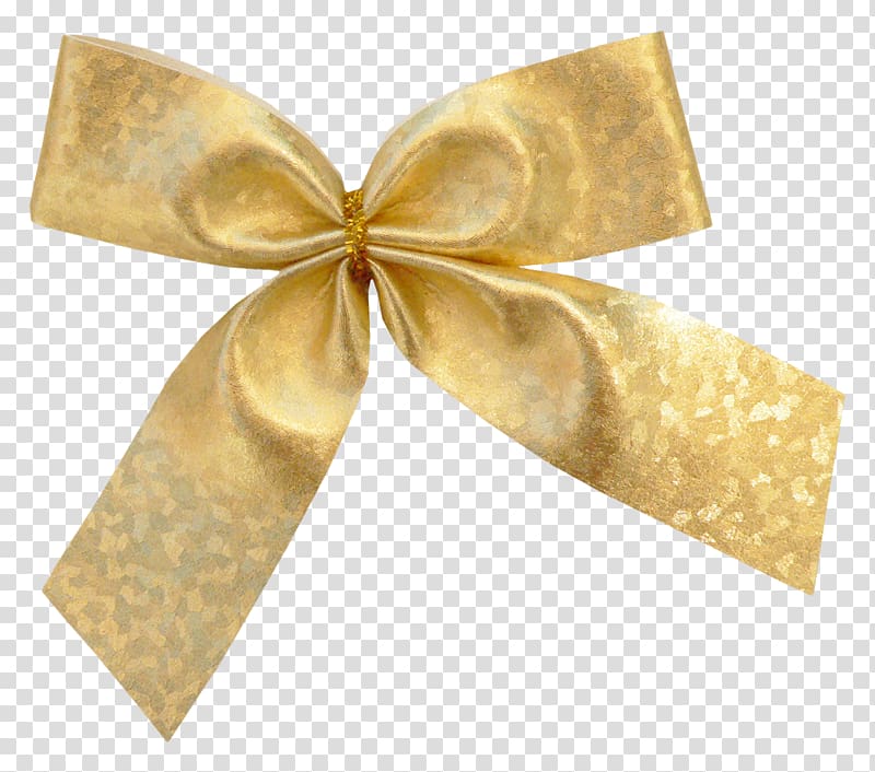 Ribbon Gold Shoelace knot, Gold ribbon bow transparent background PNG clipart