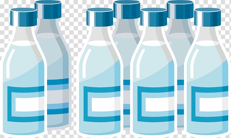 Plastic bottle Bottled water, Little fresh blue water bottle transparent background PNG clipart
