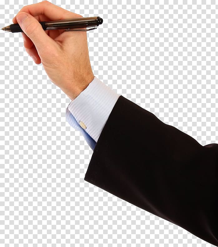Pen in hand transparent background PNG clipart