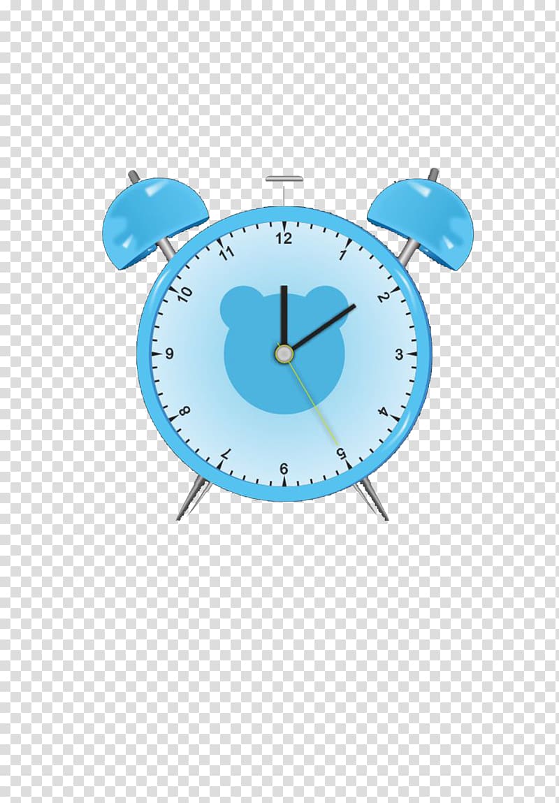 Alarm clock Blue, Cartoon blue alarm clock transparent background PNG clipart