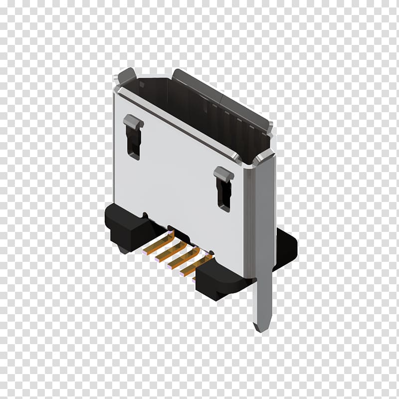 Micro-USB Electrical connector Surface-mount technology Through-hole technology, female card transparent background PNG clipart