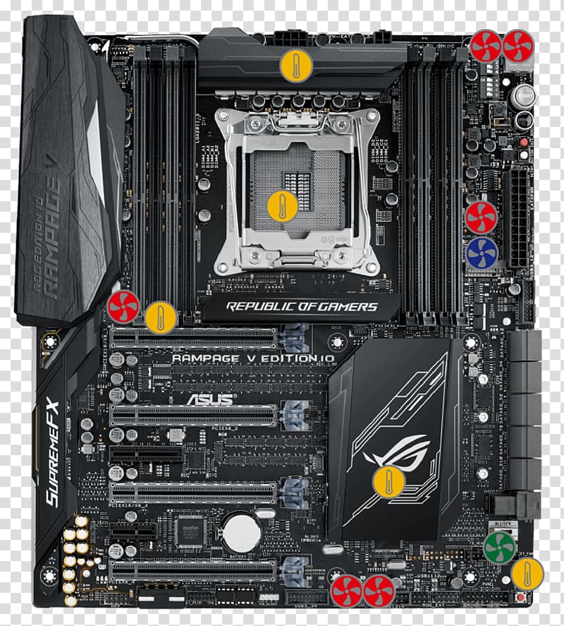 Intel Motherboard Republic of Gamers LGA 2011 ASUS, performance transparent background PNG clipart