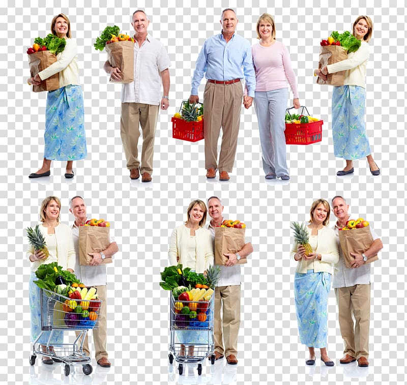 man and woman go shopping lot, Shopping cart Grocery store Shopping Bags & Trolleys, DIA DE LA MUJER transparent background PNG clipart