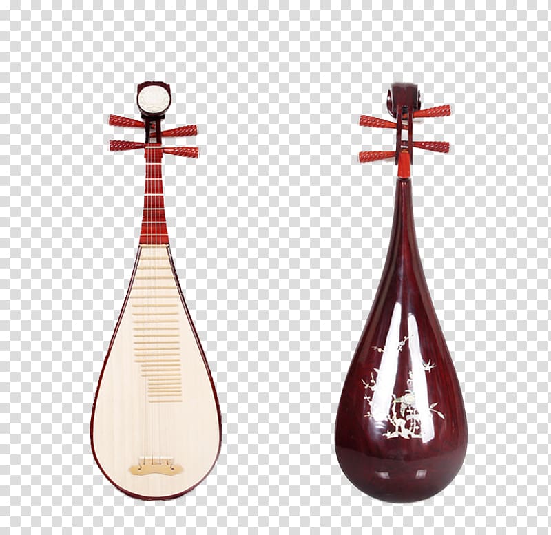 Pipa Musical instrument Plucked string instrument u7435u7436 Lute, Piles of wood shell carving lute transparent background PNG clipart