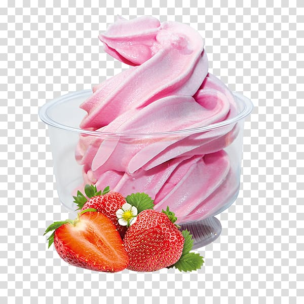 Frozen yogurt Ice cream Strawberry Yoghurt Soft serve, ice cream transparent background PNG clipart