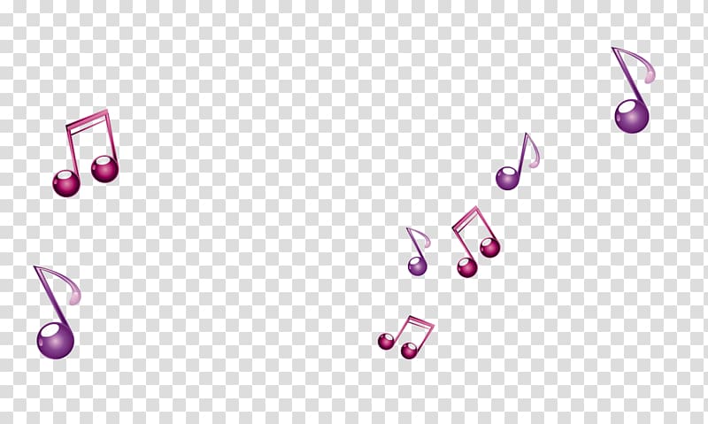 music notes illustration, Musical note, Purple music notes floating material transparent background PNG clipart
