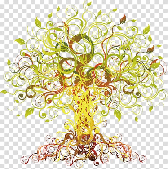 Technology Autumn Illustration, Creative colorful tree transparent background PNG clipart