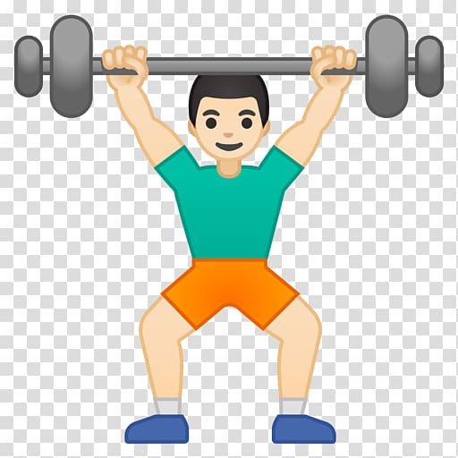 Exercise Emoji Physical fitness Weight training Olympic weightlifting, weightlifting transparent background PNG clipart