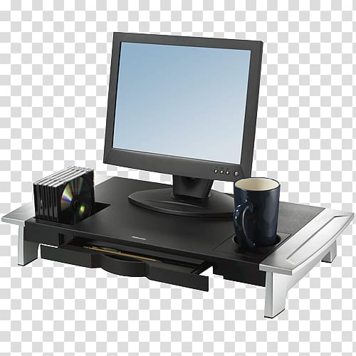 Laptop Computer Monitors Office Depot Fellowes Brands Viewing angle, Wooden Desk transparent background PNG clipart