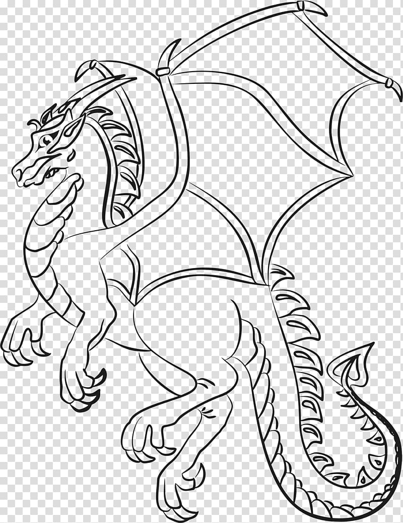 Line art Drawing Dragon , dragon transparent background PNG clipart