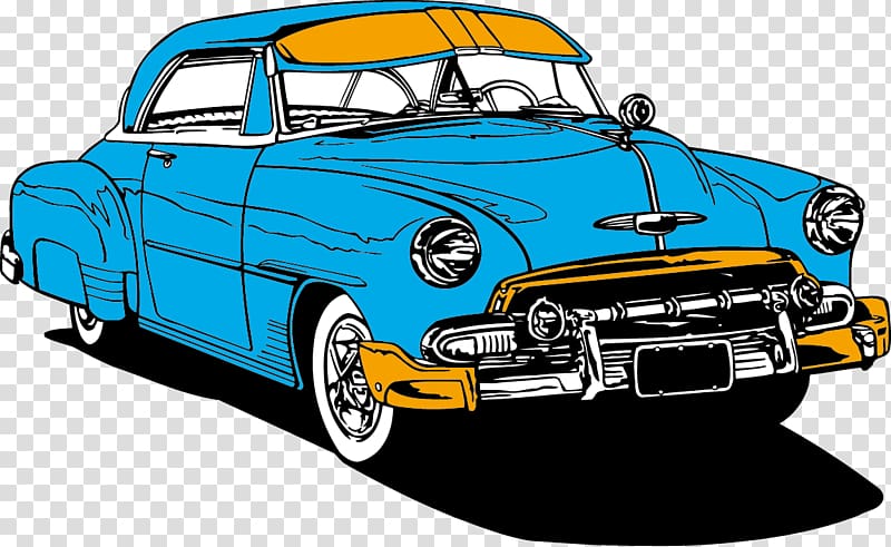 Antique car Caricature Black and white, classic cars transparent background PNG clipart