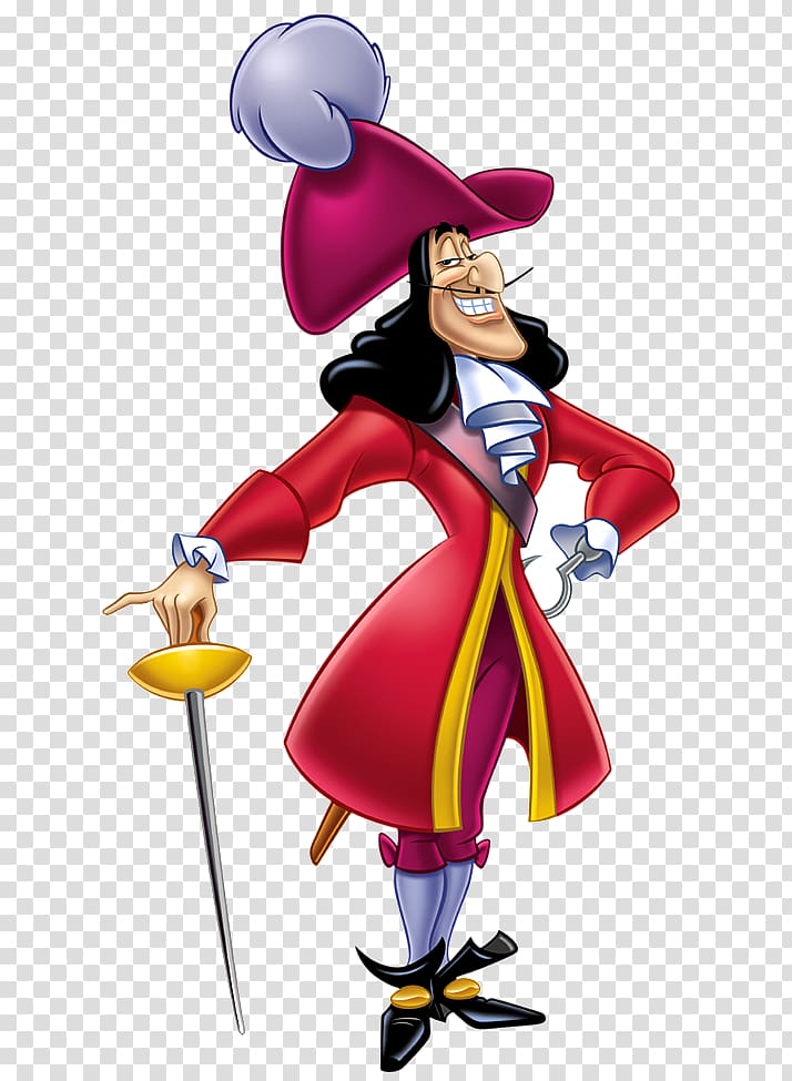 Captain Hook Smee Lost Boys King Candy Cattivi Disney, byronic hero names transparent background PNG clipart