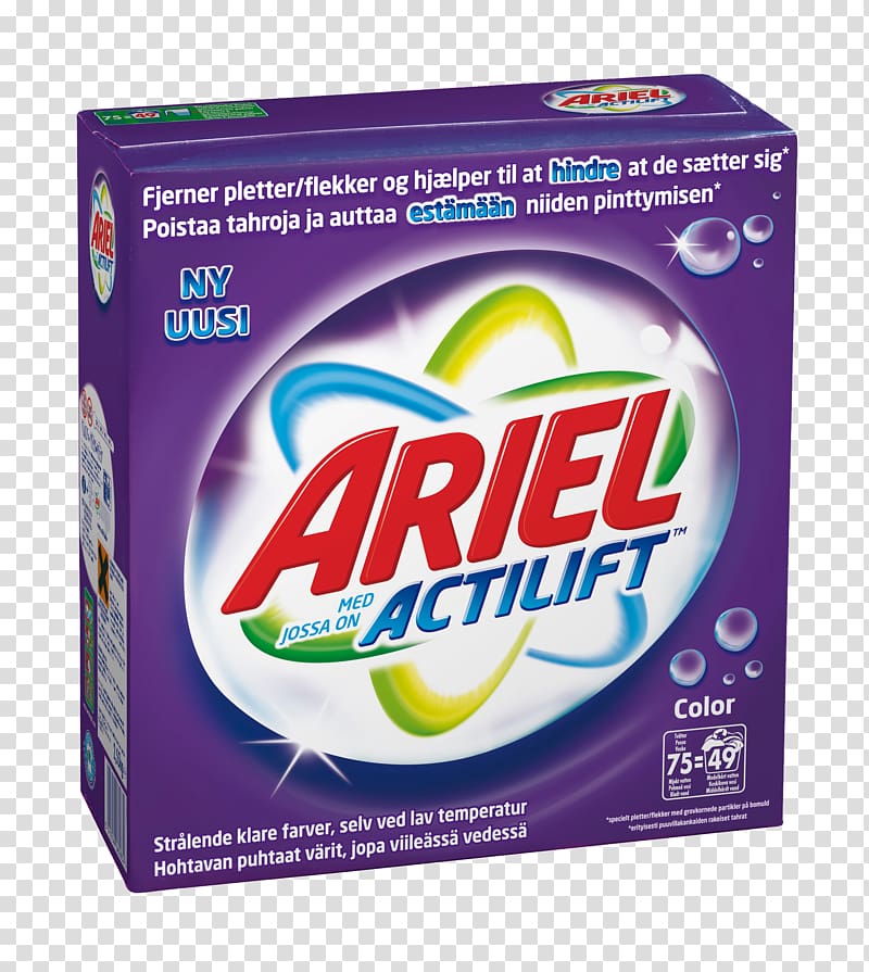 Laundry detergent Brand Ariel, Washing powder transparent background PNG clipart