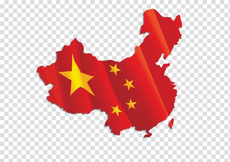 red and yellow map illustration, Flag of China Map , China transparent background PNG clipart