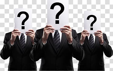 suit and tie holding a human question mark transparent background PNG clipart