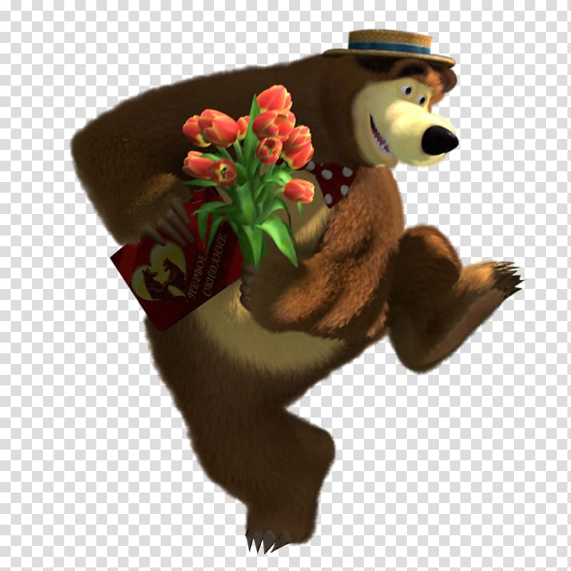 brown bear 3D character, Masha Bear Animation, masha transparent background PNG clipart