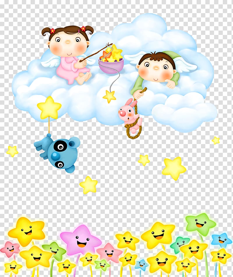 Angel , Children on the clouds transparent background PNG clipart