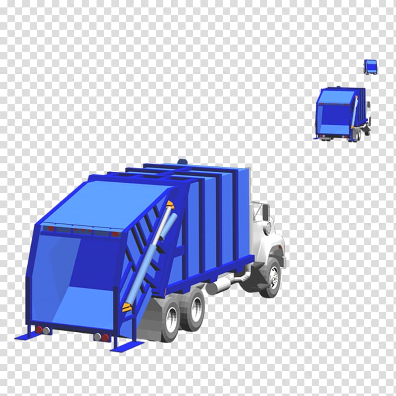 Motor vehicle Garbage truck Cargo, Free blue truck pull material transparent background PNG clipart