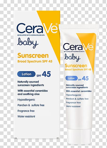 Sunscreen CeraVe Moisturizing Lotion Factor de protección solar CeraVe Baby Moisturizing Lotion, sunscreen cream transparent background PNG clipart