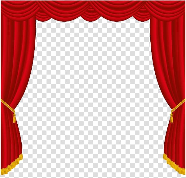 red curtain illustration, Window Theater drapes and stage curtains, Curtains transparent background PNG clipart