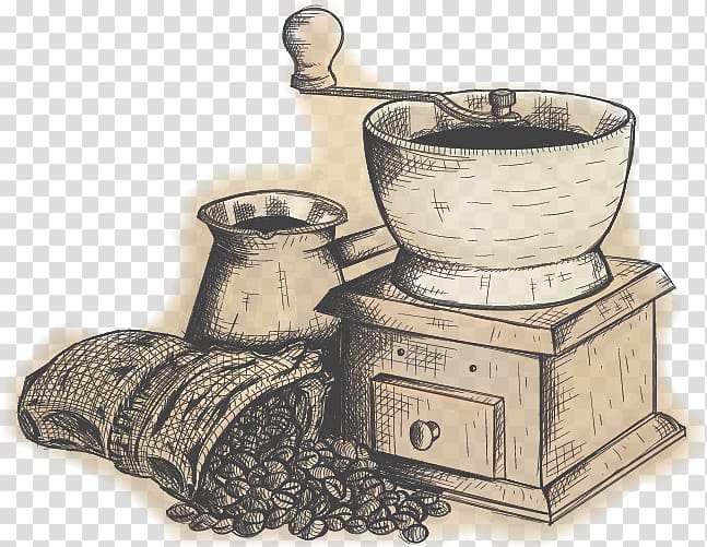 Coffeemaker Cafe Caffxe8 mocha Moka pot, Manual Coffee Mill transparent background PNG clipart