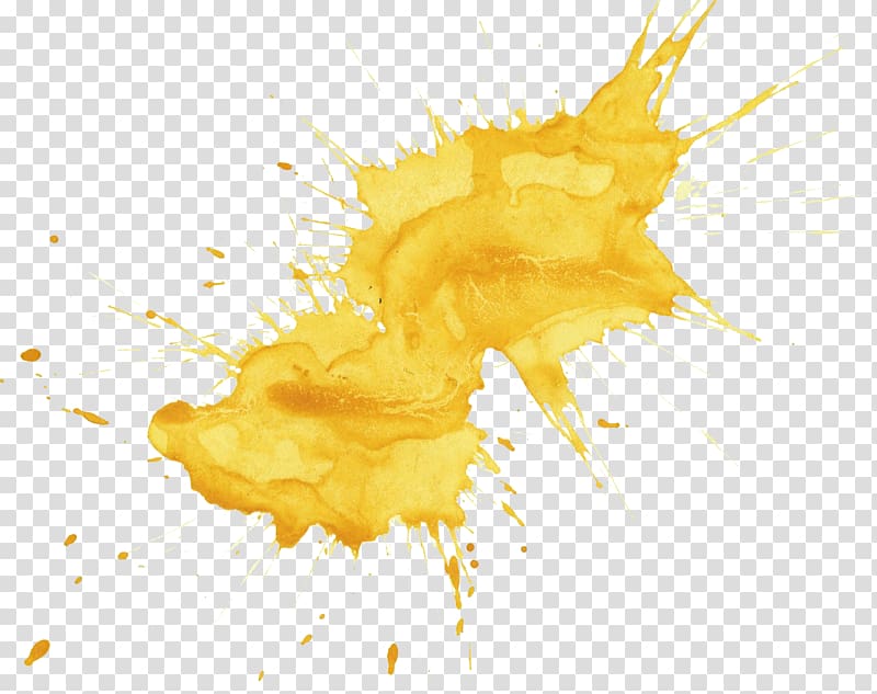 Yellow splash cream illustration, Yellow Watercolor painting Desktop ...