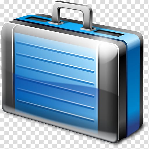 electric blue suitcase, Briefcase, gray and blue suitcase cartoon transparent background PNG clipart