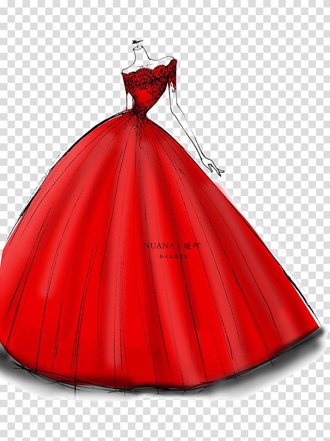 Red Gown Wedding dress Wedding dress, Red wedding transparent background PNG clipart