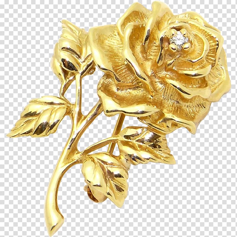 gold petaled flower digital illustration, Gold Jewellery Flower Rose Brooch, gold flowers transparent background PNG clipart