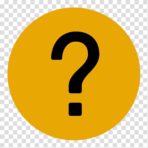 yellow and black question mark icon, area text symbol brand, App Help transparent background PNG clipart