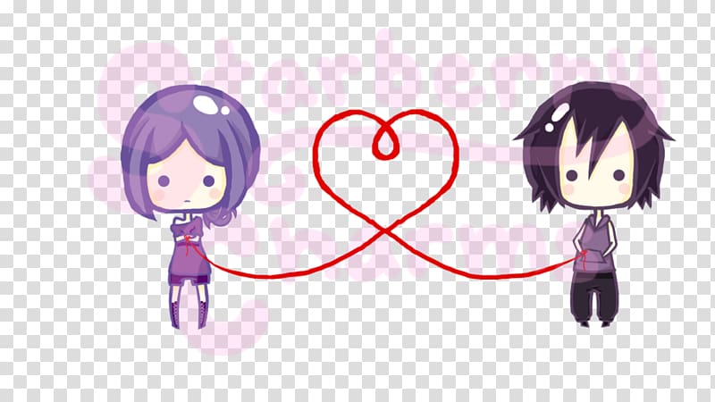 Red thread of fate Destiny Red string Chibi Art, destiny transparent background PNG clipart