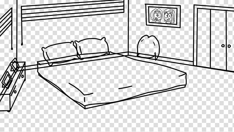 Bed frame White Cartoon, design transparent background PNG clipart