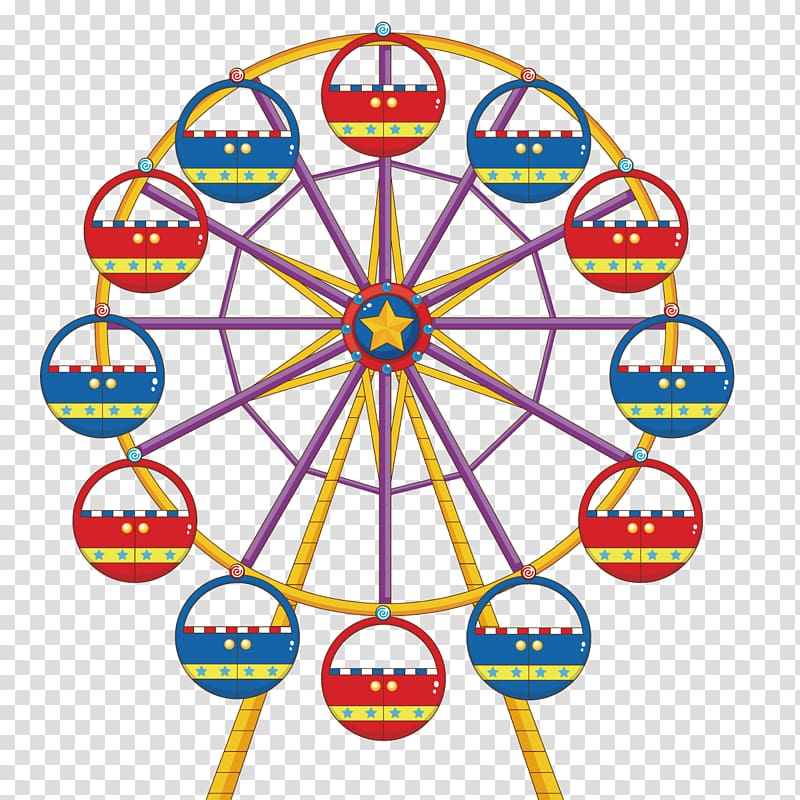 red and blue ferries wheel , Ferris wheel Drawing , City Ferris Wheel transparent background PNG clipart