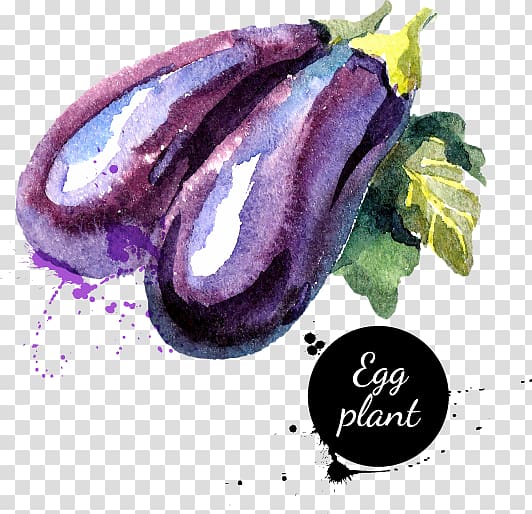 Vegetable Watercolor painting Eggplant, Vegetables eggplant cartoon watercolor transparent background PNG clipart