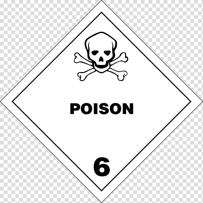 Placard Dangerous goods Toxicity HAZMAT Class 6 Toxic and infectious substances Label, poison transparent background PNG clipart