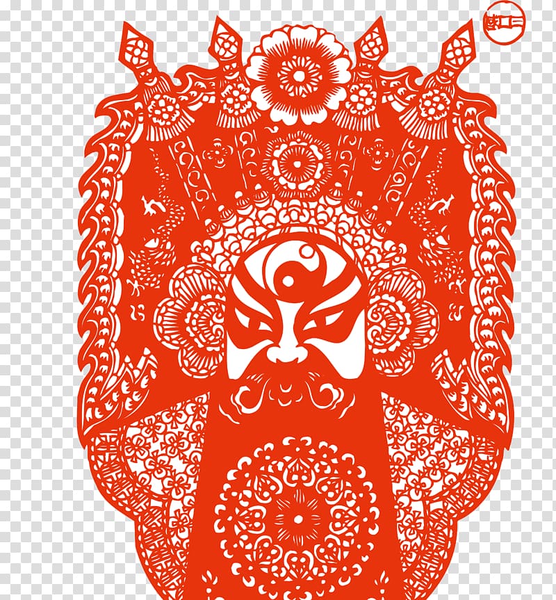 Chinese paper cutting Peking opera Art, Facebook transparent background PNG clipart