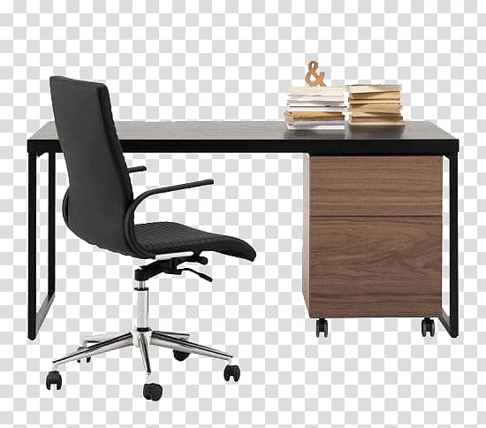 Black Office Rolling Armchair Illustration Table Office Chair
