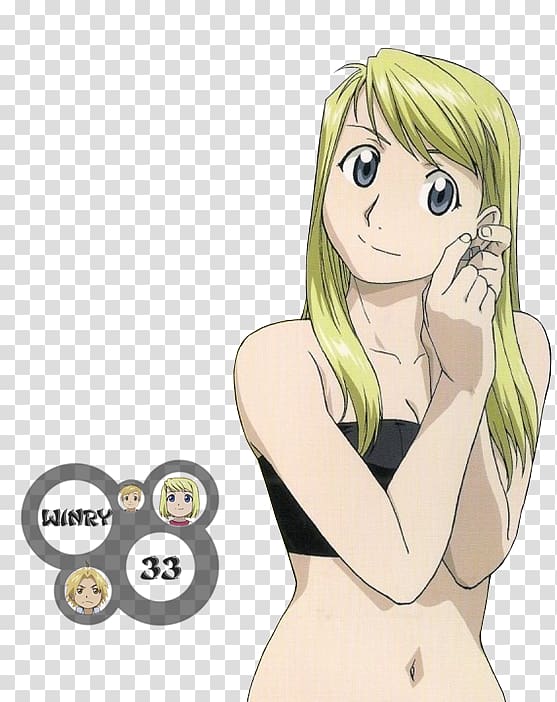 Edward Elric Winry Rockbell Alphonse Elric Riza Hawkeye Roy Mustang, Winry rockbell transparent background PNG clipart