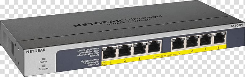 10 Gigabit Ethernet Power over Ethernet Network switch Netgear, others transparent background PNG clipart