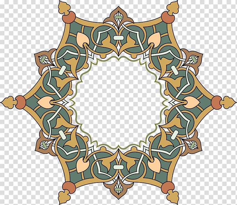 green and orange flower border illustration, Toranj Drawing Arabesque, ornaments transparent background PNG clipart