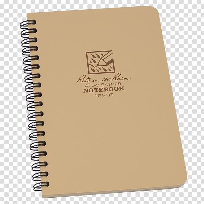 Paper Notebook Rite in the Rain All-Weather Tactical Field Kit: Tan CORDURA Fabric Cover, 4 Rite in the Rain Pocket Top, Uy transparent background PNG clipart