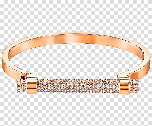 Earring Swarovski AG Bangle Bracelet Jewellery, Swarovski jewelry rose golden Bracelet transparent background PNG clipart