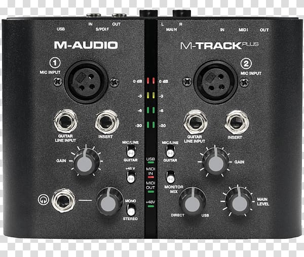Digital audio M-Audio M-Track Plus II MIDI Sound Cards & Audio Adapters, Sound Card transparent background PNG clipart