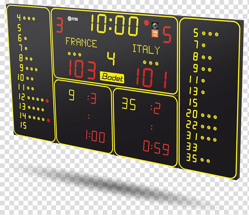 Display device Scoreboard Sport Liquid-crystal display Digital clock, others transparent background PNG clipart