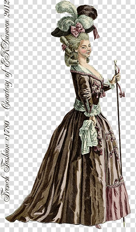 18th century Fashion plate Clothing 服装效果图, 1600 french fashion transparent background PNG clipart
