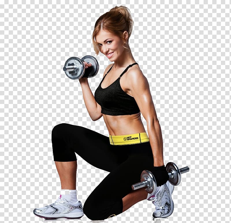 Woman exercising holding dumbbells, Fitness Centre Physical