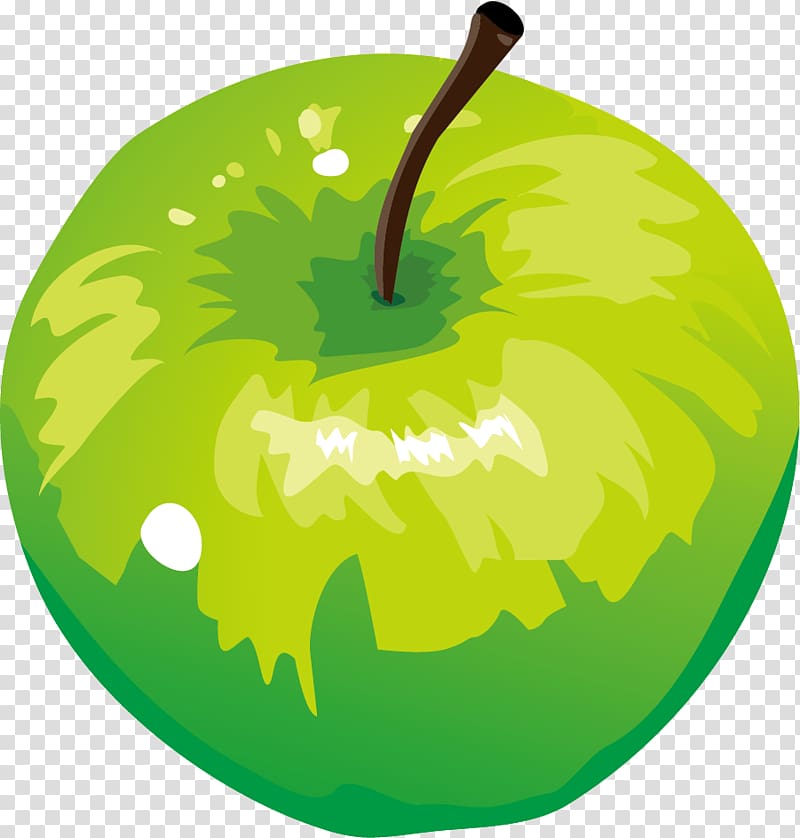Granny Smith Apple , Hand painted green apple transparent background PNG clipart