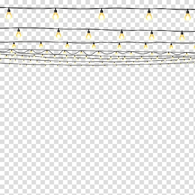Incandescent light bulb Pattern, Night lights, black and yellow string light transparent background PNG clipart