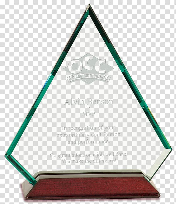 Lead glass Crystal Trophy Award, glass trophy transparent background PNG clipart